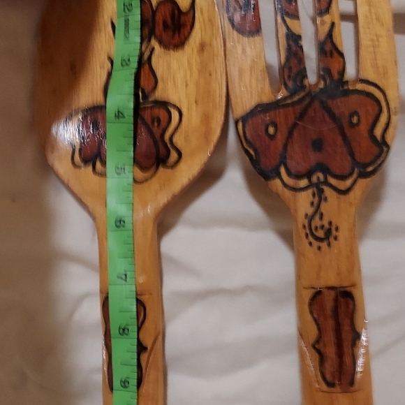Handcrafted Wooden Spoon and Fork Set - Picture 4 of 5
